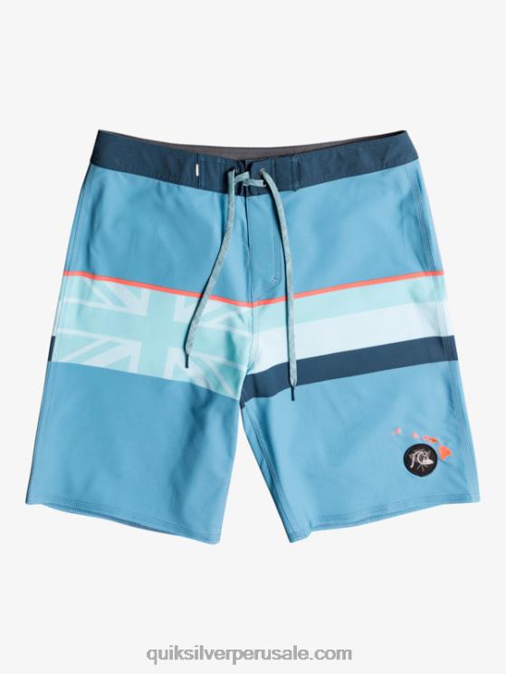 Quiksilver N8LNT1604 hombres delph azul shorts de playa surfsilk con rayas desteñidas 20