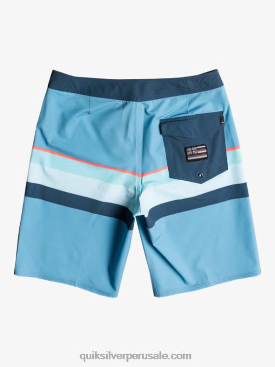 Quiksilver N8LNT1604 hombres delph azul shorts de playa surfsilk con rayas desteñidas 20