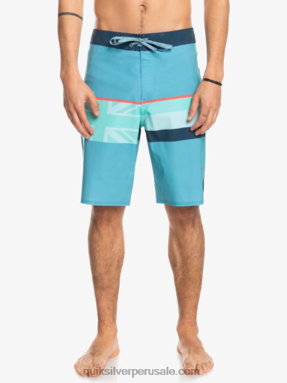 Quiksilver N8LNT1604 hombres delph azul shorts de playa surfsilk con rayas desteñidas 20