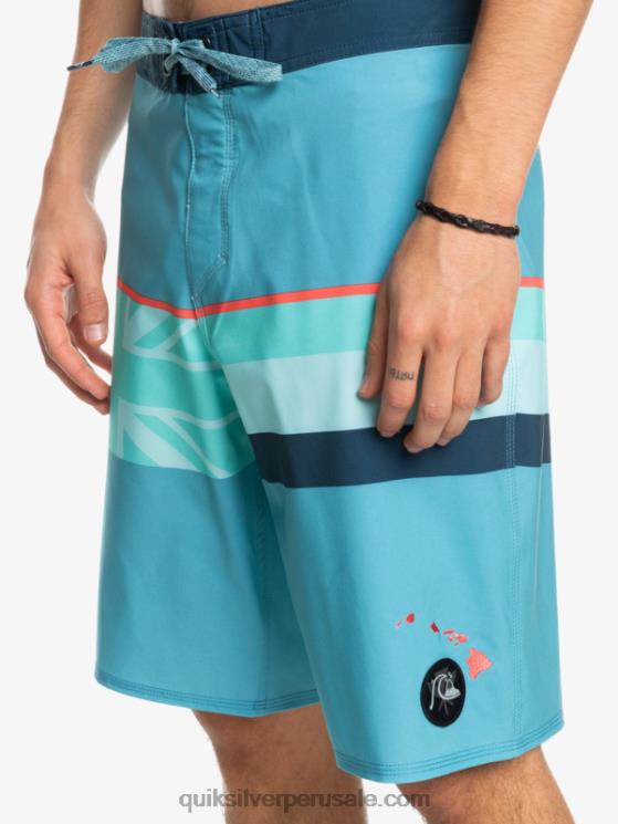 Quiksilver N8LNT1604 hombres delph azul shorts de playa surfsilk con rayas desteñidas 20