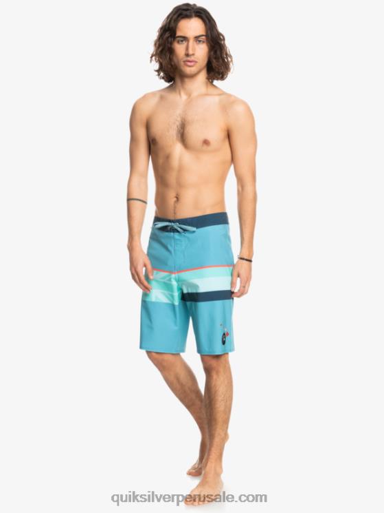 Quiksilver N8LNT1604 hombres delph azul shorts de playa surfsilk con rayas desteñidas 20