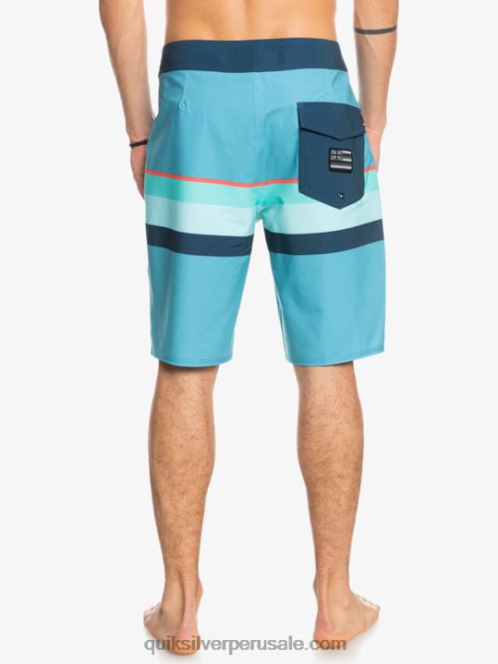 Quiksilver N8LNT1604 hombres delph azul shorts de playa surfsilk con rayas desteñidas 20