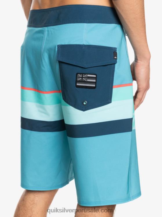 Quiksilver N8LNT1604 hombres delph azul shorts de playa surfsilk con rayas desteñidas 20