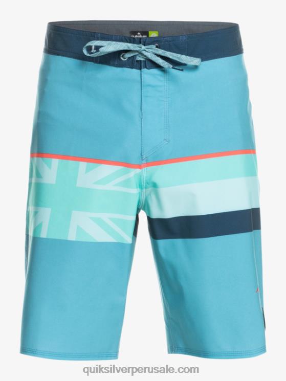 Quiksilver N8LNT1604 hombres delph azul shorts de playa surfsilk con rayas desteñidas 20