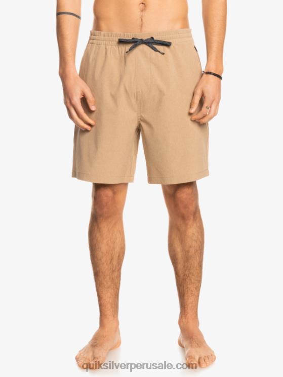 Quiksilver N8LNT1663 hombres playa Pantalón corto híbrido anfibio 18 jaspeado elástico