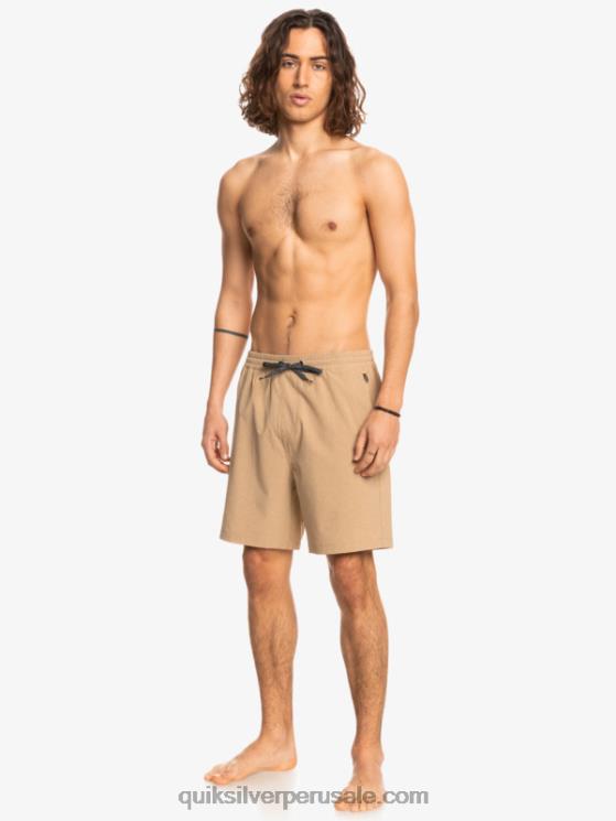Quiksilver N8LNT1663 hombres playa Pantalón corto híbrido anfibio 18 jaspeado elástico