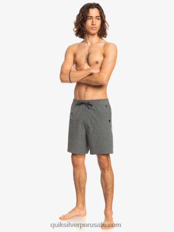 Quiksilver N8LNT1664 hombres negro Pantalón corto híbrido anfibio 18 jaspeado elástico
