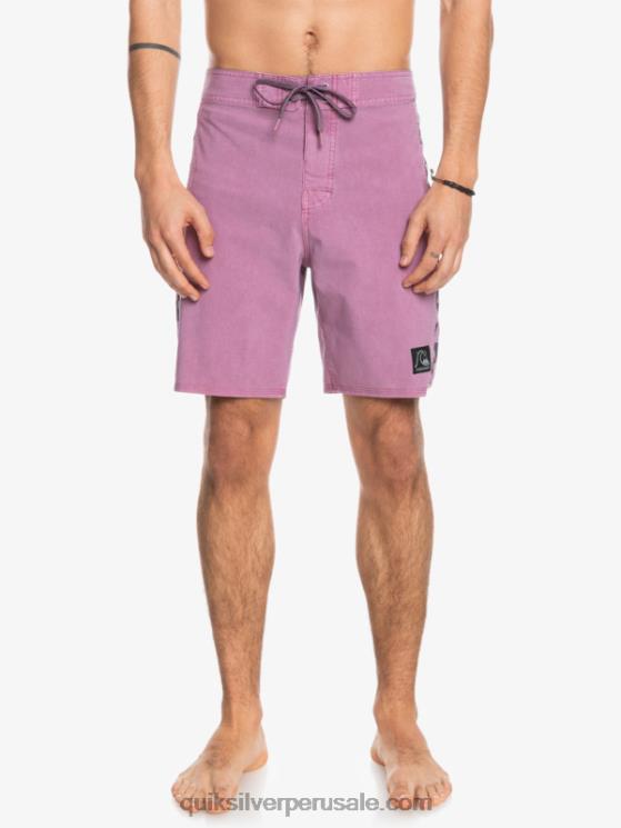 Quiksilver N8LNT1669 hombres orquídea polvorienta shorts de playa de cáñamo estirados con arco original lavado 18