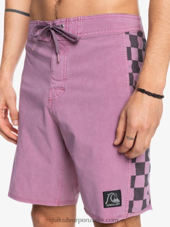 Quiksilver N8LNT1669 hombres orquídea polvorienta shorts de playa de cáñamo estirados con arco original lavado 18