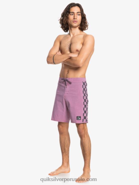 Quiksilver N8LNT1669 hombres orquídea polvorienta shorts de playa de cáñamo estirados con arco original lavado 18