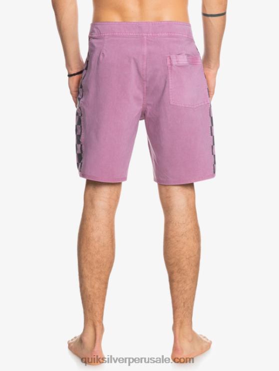 Quiksilver N8LNT1669 hombres orquídea polvorienta shorts de playa de cáñamo estirados con arco original lavado 18