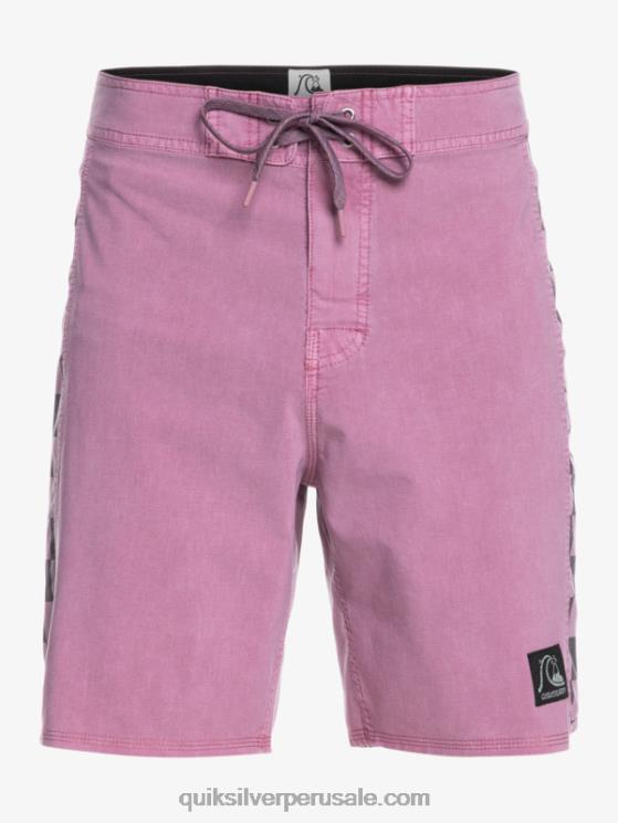 Quiksilver N8LNT1669 hombres orquídea polvorienta shorts de playa de cáñamo estirados con arco original lavado 18