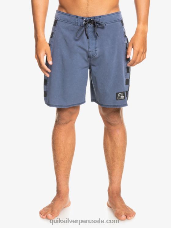 Quiksilver N8LNT1670 hombres chaqueta azul marino shorts de playa de cáñamo estirados con arco original lavado 18