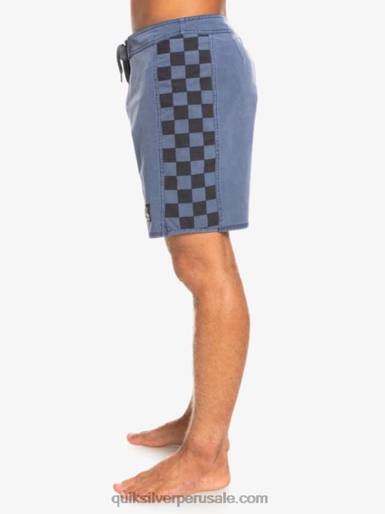 Quiksilver N8LNT1670 hombres chaqueta azul marino shorts de playa de cáñamo estirados con arco original lavado 18