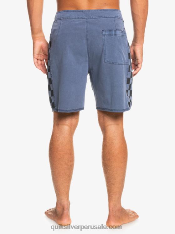 Quiksilver N8LNT1670 hombres chaqueta azul marino shorts de playa de cáñamo estirados con arco original lavado 18