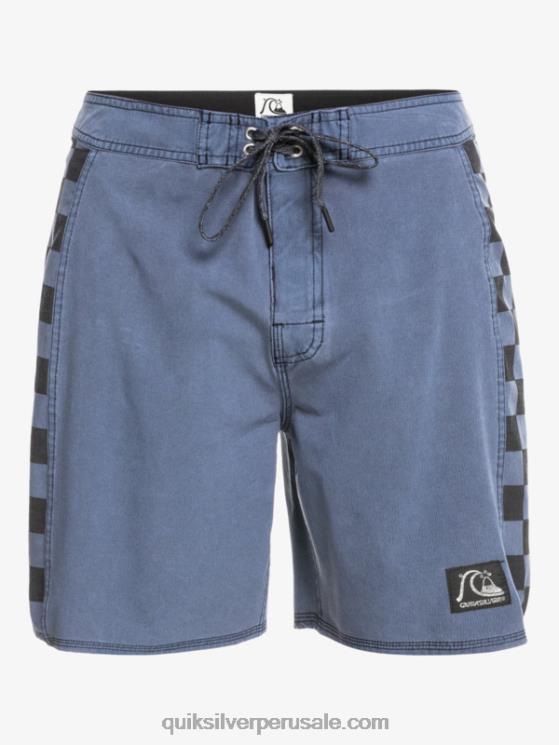 Quiksilver N8LNT1670 hombres chaqueta azul marino shorts de playa de cáñamo estirados con arco original lavado 18