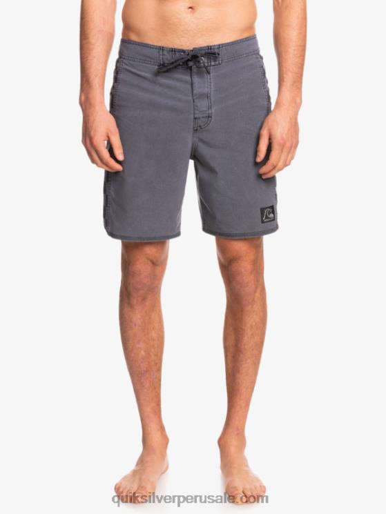 Quiksilver N8LNT1671 hombres negro shorts de playa de cáñamo estirados con arco original lavado 18