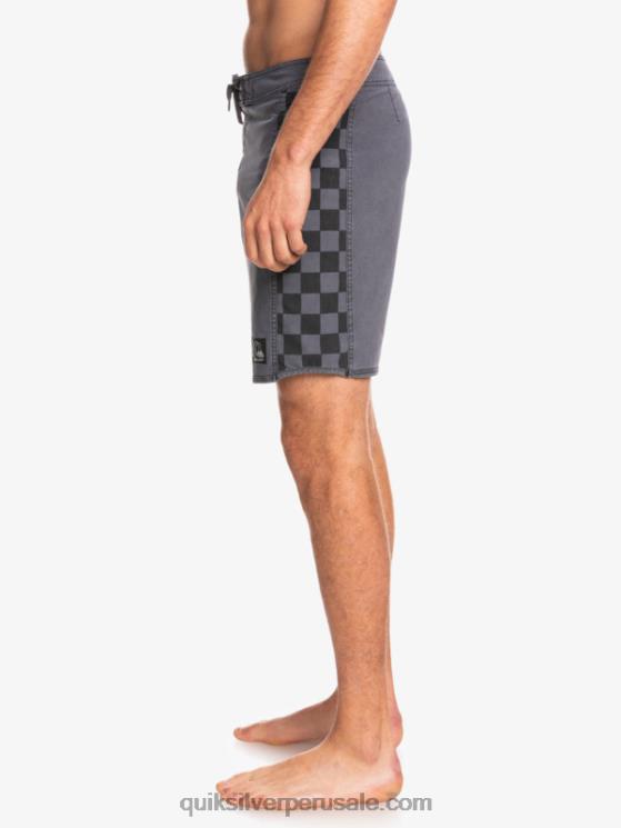 Quiksilver N8LNT1671 hombres negro shorts de playa de cáñamo estirados con arco original lavado 18