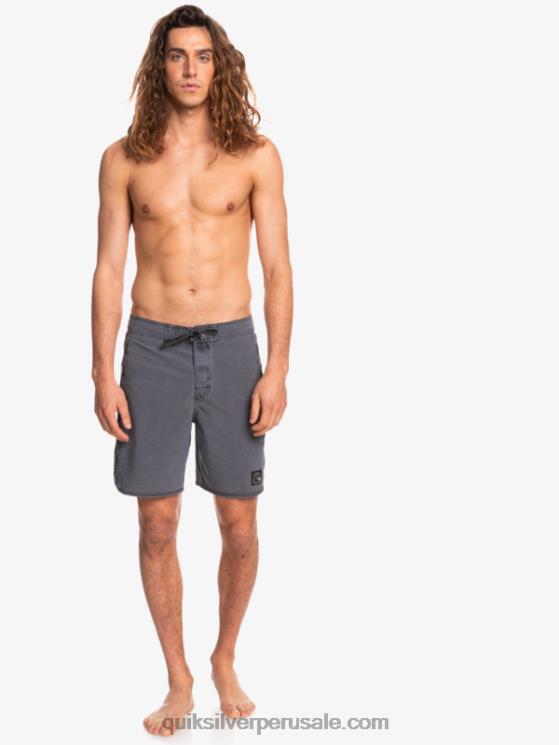 Quiksilver N8LNT1671 hombres negro shorts de playa de cáñamo estirados con arco original lavado 18