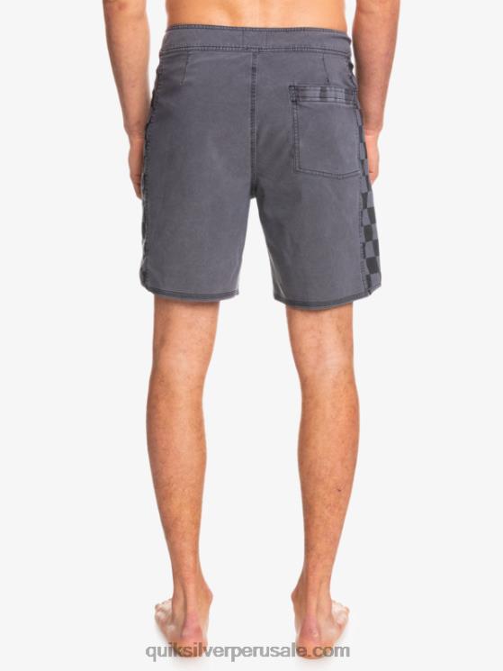 Quiksilver N8LNT1671 hombres negro shorts de playa de cáñamo estirados con arco original lavado 18