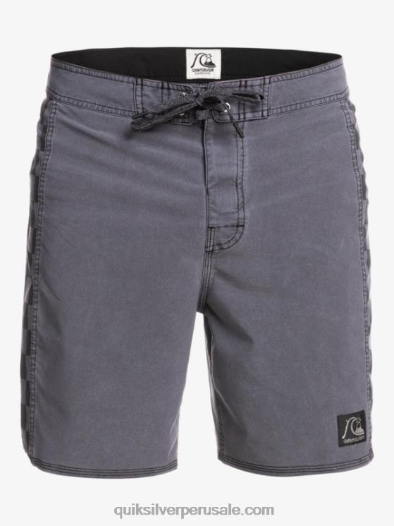 Quiksilver N8LNT1671 hombres negro shorts de playa de cáñamo estirados con arco original lavado 18