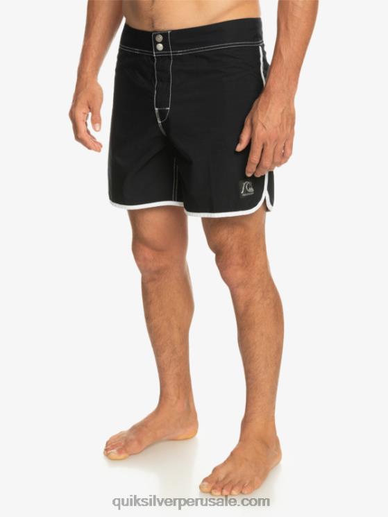 Quiksilver N8LNT168 hombres negro shorts de playa originales scallop snap 16