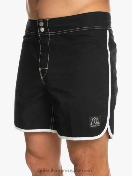 Quiksilver N8LNT168 hombres negro shorts de playa originales scallop snap 16