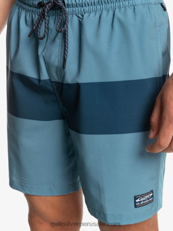 Quiksilver N8LNT1690 hombres azul provincial omni entrenamiento 17 pantalones cortos elásticos