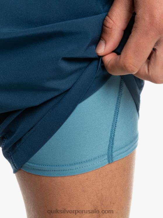 Quiksilver N8LNT1690 hombres azul provincial omni entrenamiento 17 pantalones cortos elásticos