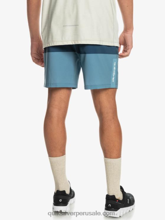 Quiksilver N8LNT1690 hombres azul provincial omni entrenamiento 17 pantalones cortos elásticos