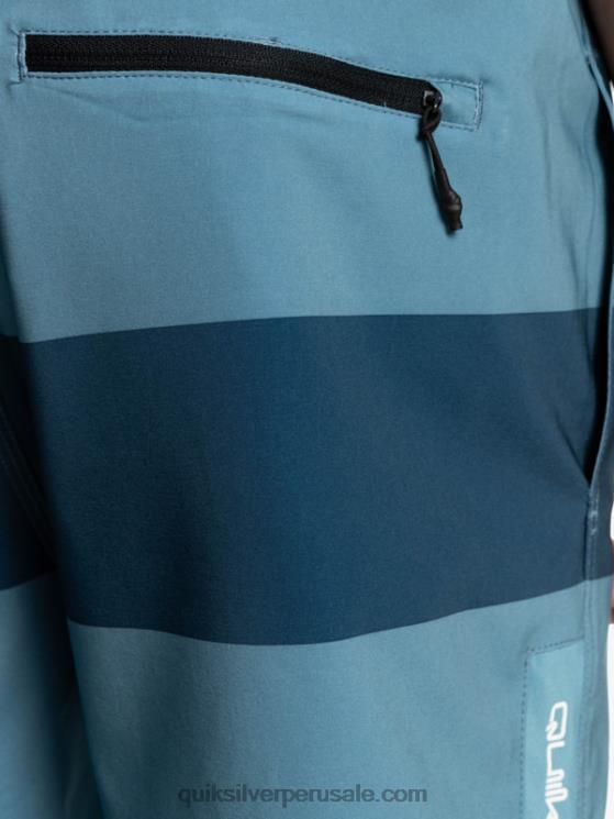 Quiksilver N8LNT1690 hombres azul provincial omni entrenamiento 17 pantalones cortos elásticos