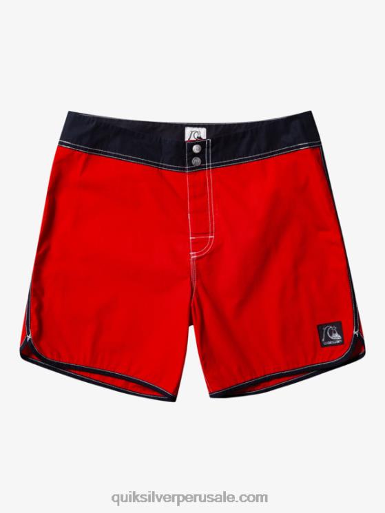 Quiksilver N8LNT169 hombres rojo de alto riesgo shorts de playa originales scallop snap 16