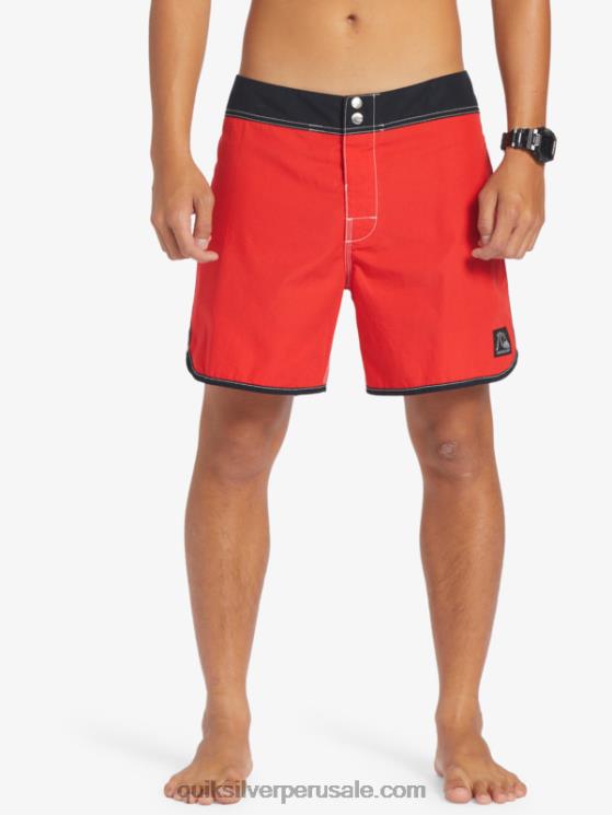 Quiksilver N8LNT169 hombres rojo de alto riesgo shorts de playa originales scallop snap 16