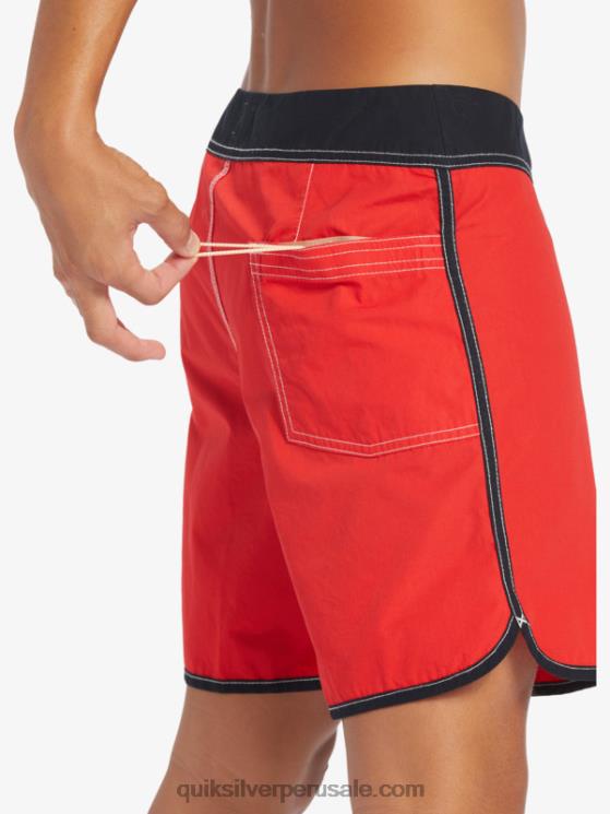Quiksilver N8LNT169 hombres rojo de alto riesgo shorts de playa originales scallop snap 16