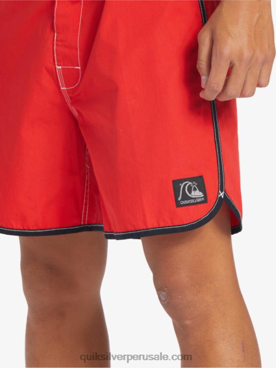 Quiksilver N8LNT169 hombres rojo de alto riesgo shorts de playa originales scallop snap 16