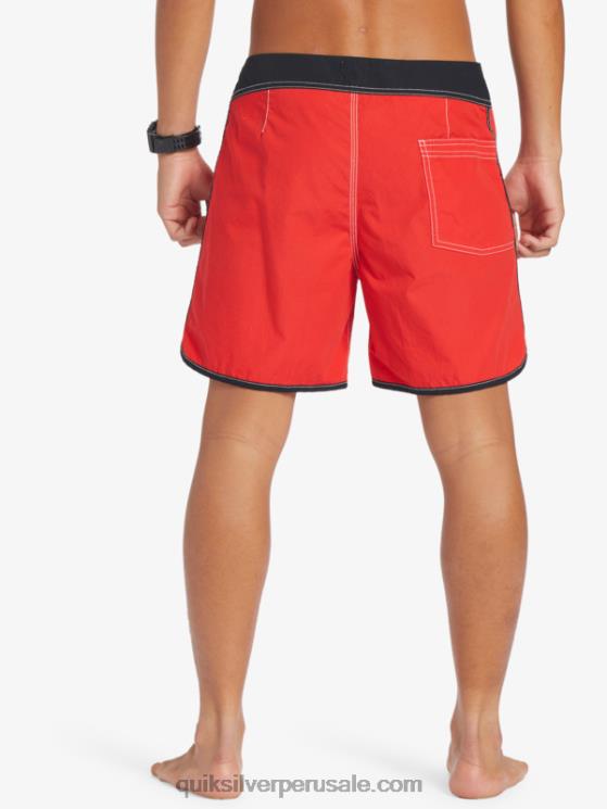 Quiksilver N8LNT169 hombres rojo de alto riesgo shorts de playa originales scallop snap 16