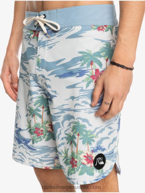 Quiksilver N8LNT1739 hombres abedul shorts de playa cáñamo elástico festoneado 19