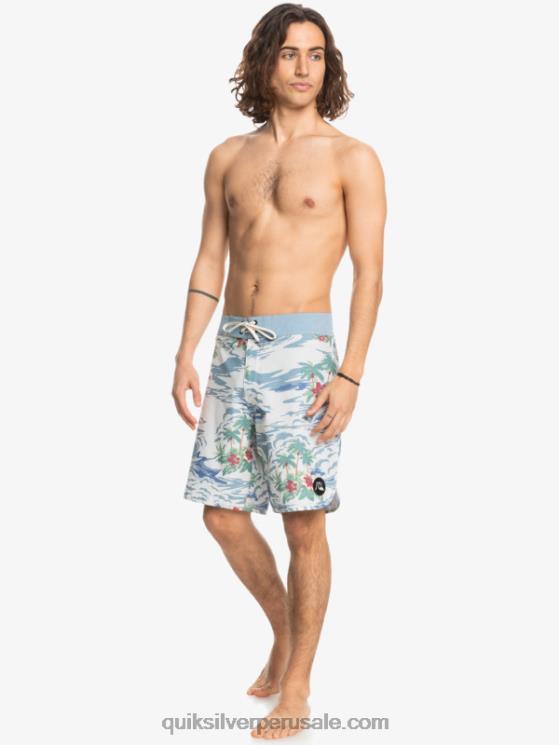 Quiksilver N8LNT1739 hombres abedul shorts de playa cáñamo elástico festoneado 19