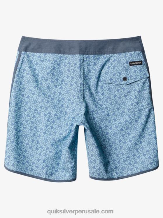 Quiksilver N8LNT1741 hombres vidrio azul shorts de playa cáñamo elástico festoneado 19