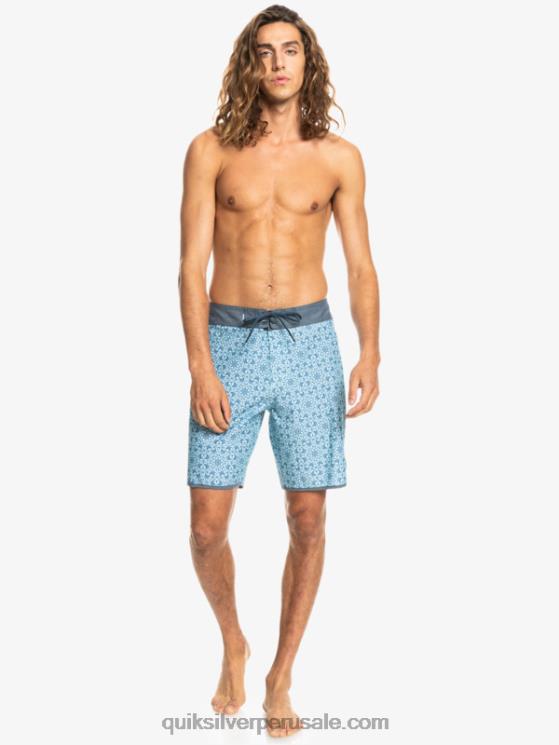 Quiksilver N8LNT1741 hombres vidrio azul shorts de playa cáñamo elástico festoneado 19
