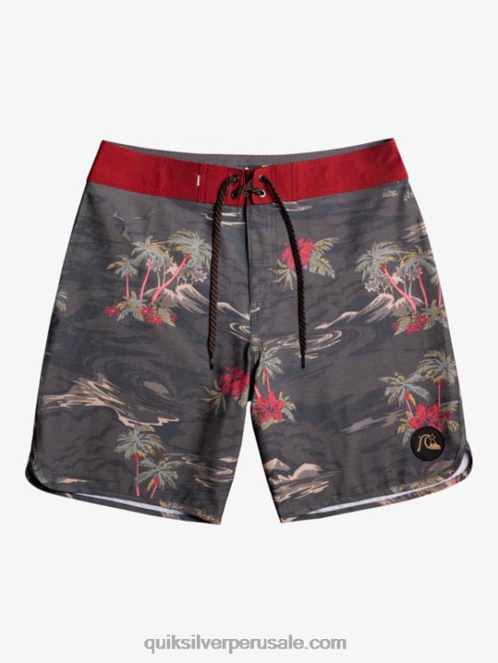 Quiksilver N8LNT1742 hombres pista shorts de playa cáñamo elástico festoneado 19
