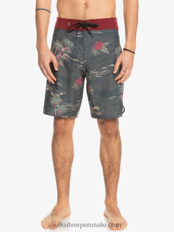 Quiksilver N8LNT1742 hombres pista shorts de playa cáñamo elástico festoneado 19