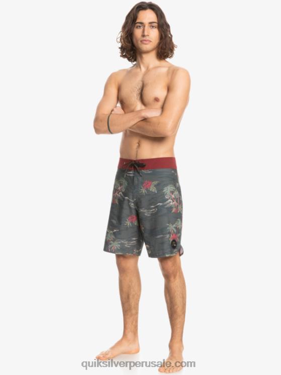 Quiksilver N8LNT1742 hombres pista shorts de playa cáñamo elástico festoneado 19