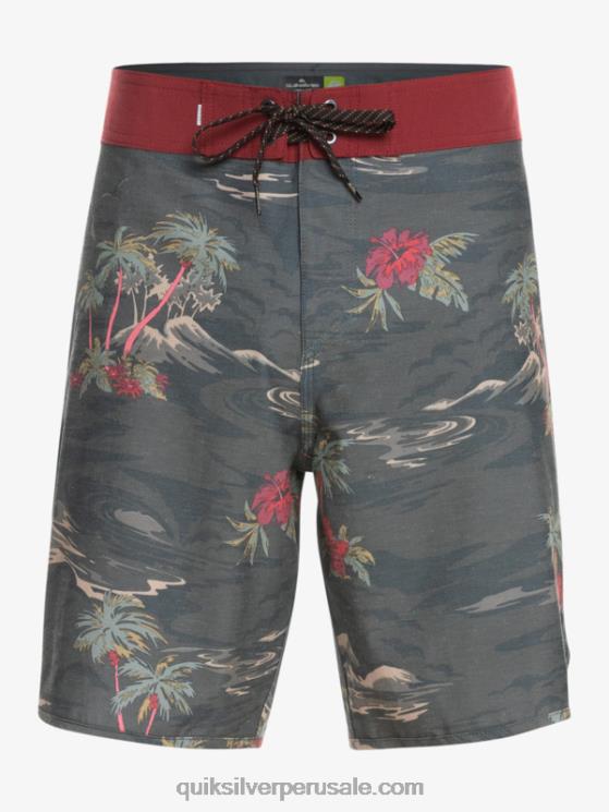 Quiksilver N8LNT1742 hombres pista shorts de playa cáñamo elástico festoneado 19