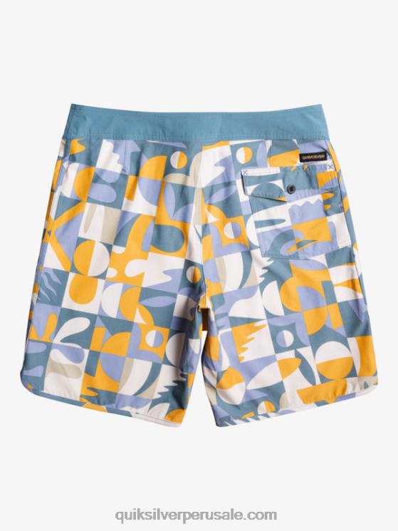 Quiksilver N8LNT1743 hombres ashley azul shorts de playa cáñamo elástico festoneado 19