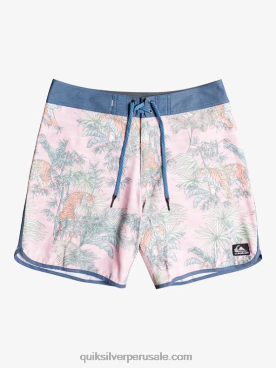 Quiksilver N8LNT1744 hombres g-land rosa velada shorts de playa cáñamo elástico festoneado 19