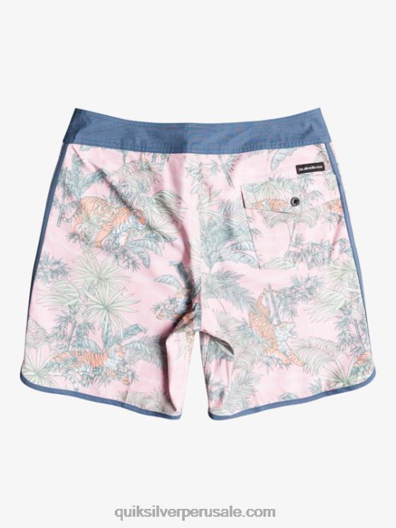 Quiksilver N8LNT1744 hombres g-land rosa velada shorts de playa cáñamo elástico festoneado 19