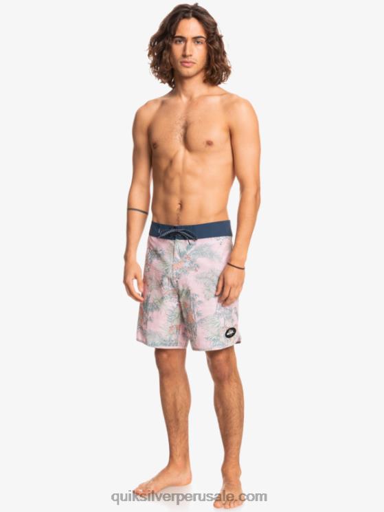 Quiksilver N8LNT1744 hombres g-land rosa velada shorts de playa cáñamo elástico festoneado 19