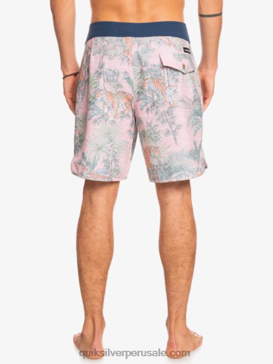 Quiksilver N8LNT1744 hombres g-land rosa velada shorts de playa cáñamo elástico festoneado 19