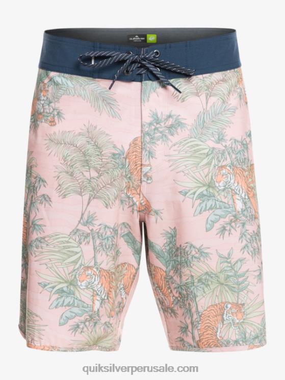 Quiksilver N8LNT1744 hombres g-land rosa velada shorts de playa cáñamo elástico festoneado 19